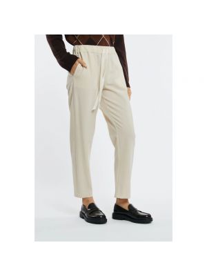 Pantalones rectos de lana Semicouture blanco