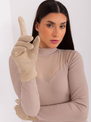 Béžové rukavice Fashionhunters