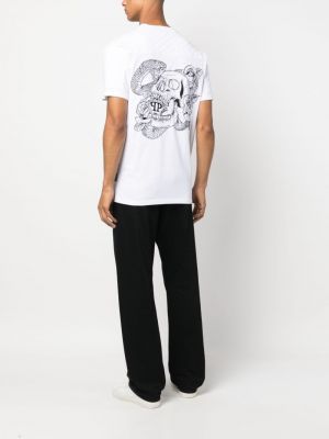 Tričko na zip Philipp Plein bílé