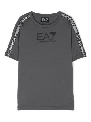 T-shirt con stampa Ea7 Emporio Armani grigio