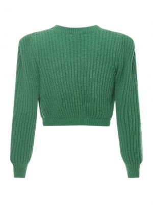 Прозрачен пуловер Faina зелено