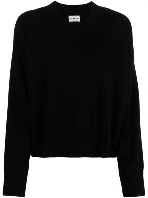 Kašmírový sveter s okrúhlym výstrihom P.a.r.o.s.h. čierna