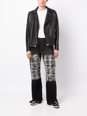 Tweed distressed bootcut jeans Amiri schwarz