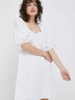 Pamučna mini haljina Tommy Hilfiger bijela