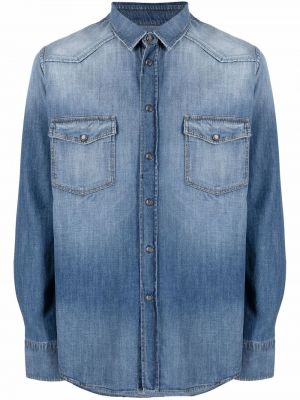 Camicia jeans a maniche lunghe Pt Torino blu