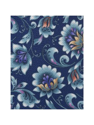 Corbata de seda de flores con estampado Kiton azul