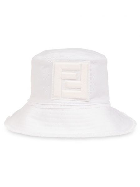 Tikitud müts Fendi valge