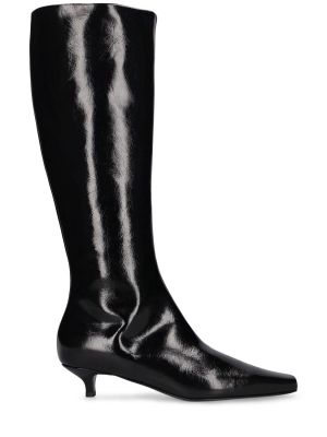 Stivali al ginocchio di pelle slim fit Toteme nero
