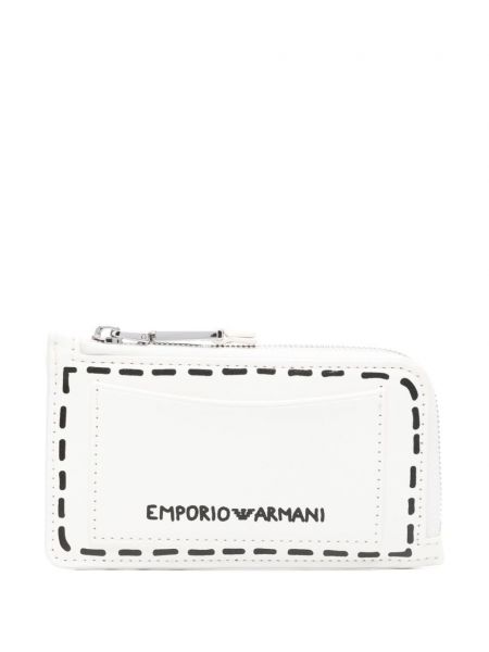 Mustriline rahakott Emporio Armani valge