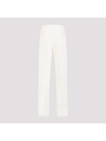 Pantalón clásico de lino de seda Ralph Lauren beige
