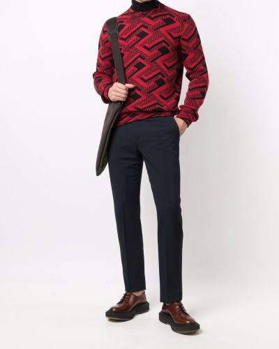 Jersey de tela jersey con estampado geométrico Prada rojo