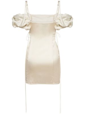 Сатенена мини рокля Jacquemus бяло