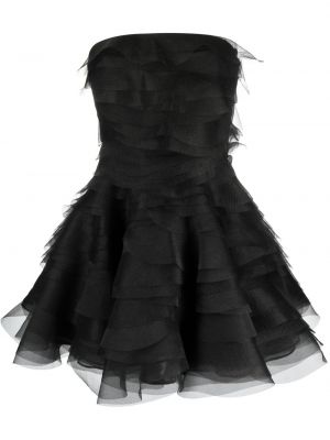 Koktejlkové šaty s volánmi Ana Radu čierna