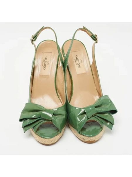 Sandalias de cuero retro Valentino Vintage verde