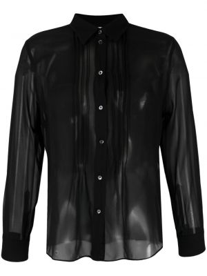 Priehľadná hodvábna košeľa Aspesi čierna