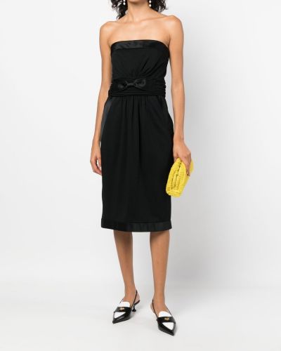 Midi šaty s mašlí Chanel Pre-owned černé