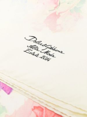 Jedwabna szal w kwiatki z nadrukiem Dolce & Gabbana Pre-owned biała