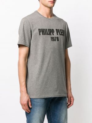 Tričko s potiskem Philipp Plein šedé