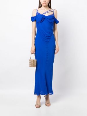 Jedwabna sukienka długa Rachel Gilbert niebieska