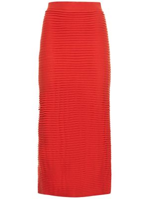 Długa spódnica z wiskozy plisowana Altuzarra czerwona