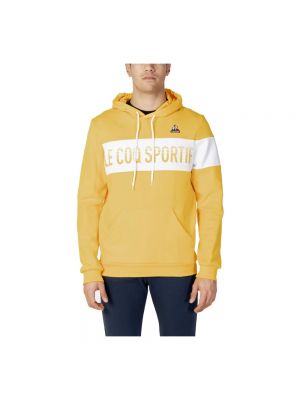 Bluza z kapturem z nadrukiem Le Coq Sportif żółta