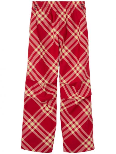 Relaxed карирани карго панталони Burberry червено