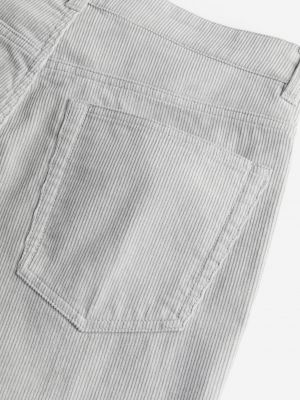 Вельветовые прямые брюки H&m серые