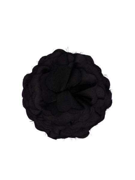 Broška s cvetličnim vzorcem Manuri črna