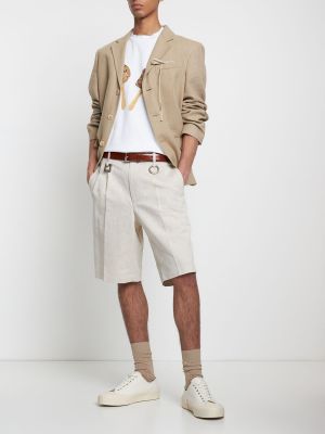 Shorts en coton Jacquemus beige