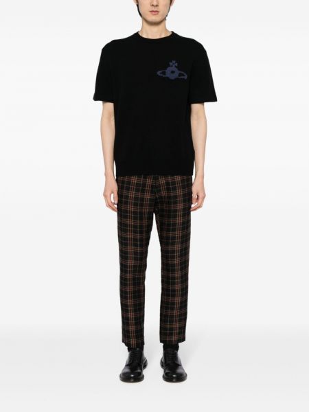 Pletené kašmírové vlněné tričko Vivienne Westwood černé