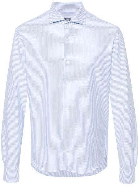 Ριγέ πουκάμισο από ζέρσεϋ Fedeli μπλε