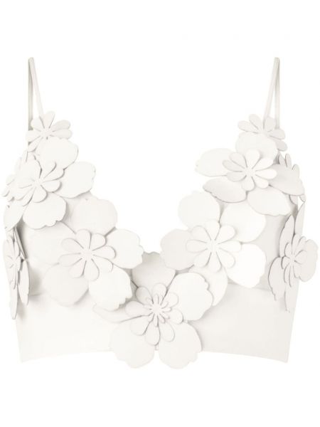 Applikation blomstret crop top Silvia Tcherassi hvid