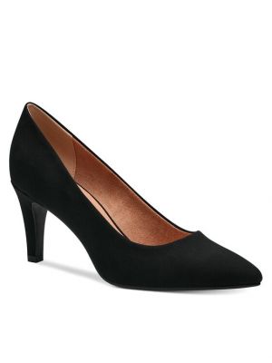 Полуотворени обувки с ток S.oliver черно