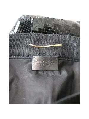 Pantalones rectos con lentejuelas Saint Laurent negro