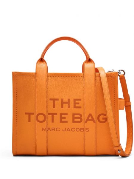 Dabīgās ādas shopper soma Marc Jacobs oranžs