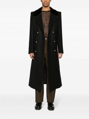 Manteau en laine Casablanca noir