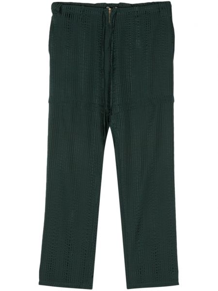 Pantaloni drepti de mătase Balenciaga Pre-owned verde