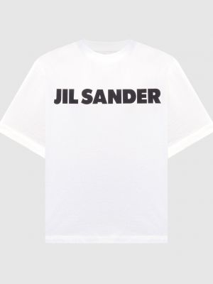 Біла футболка з принтом Jil Sander