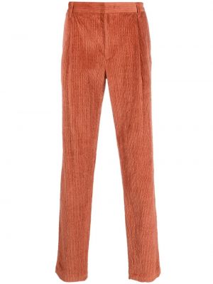 Кадифени chino панталони от рипсено кадифе Emporio Armani оранжево