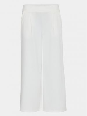 Relaxed широки панталони тип „марлен“ Ichi бяло