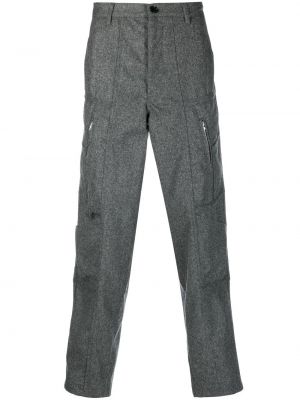 Vlněné rovné kalhoty Comme Des Garçons Shirt šedé