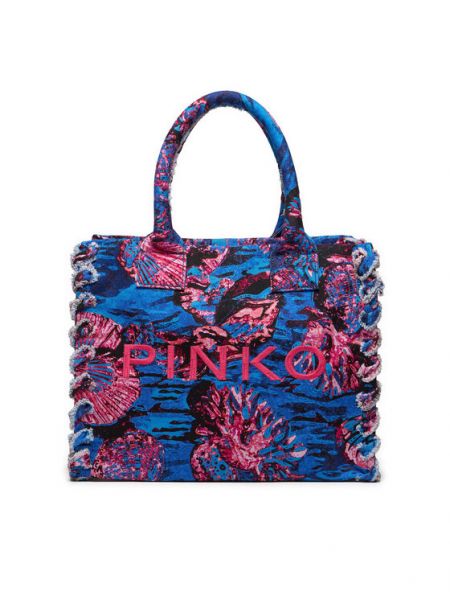 Plážová shopper kabelka Pinko modrá