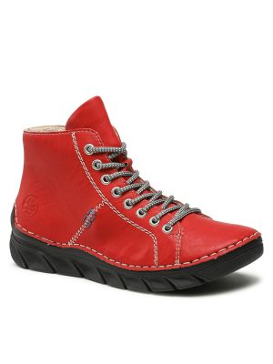 Členkové topánky Rieker červená