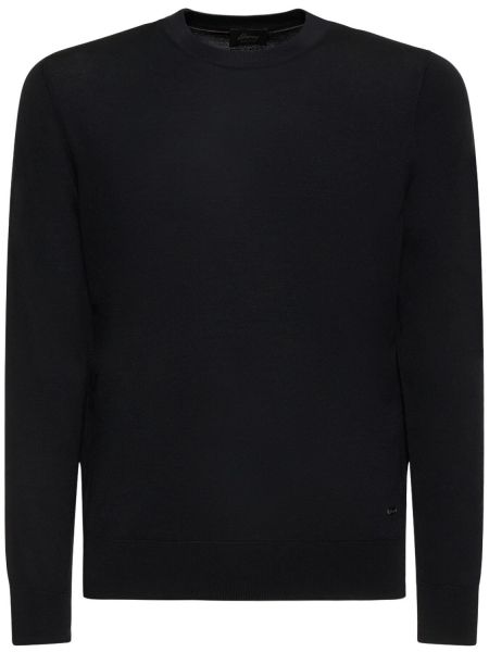 Suéter de lana de cuello redondo Brioni negro