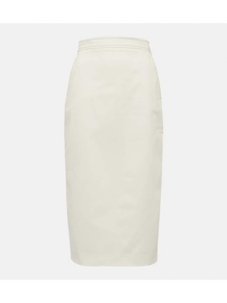 Falda midi de algodón Max Mara blanco