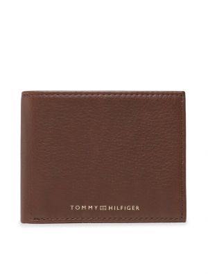 Kožená peňaženka Tommy Hilfiger hnedá