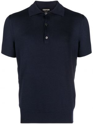Zīda polo krekls Tom Ford zils