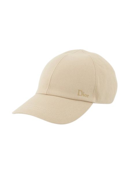 Beżowa czapka z daszkiem bawełniana Dior