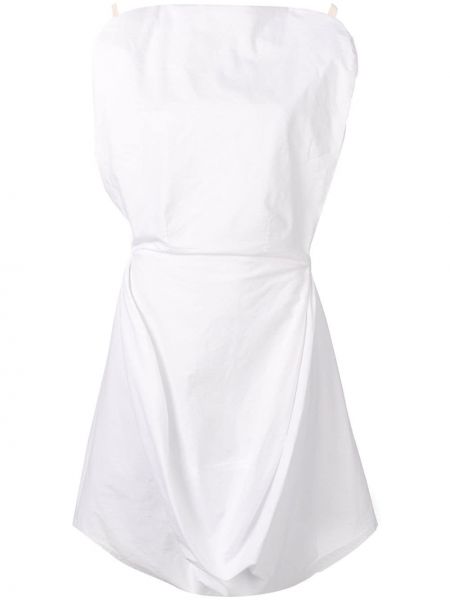Drapované šaty bez rukávov Mm6 Maison Margiela biela