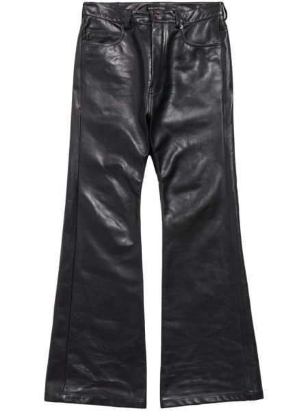 Spodnie skórzane Balenciaga czarne